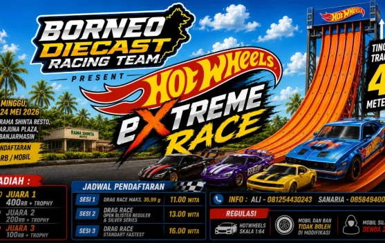 Borneo Diecast Racing Team Siapkan Ajang Hot Wheels Extreme Race 2026