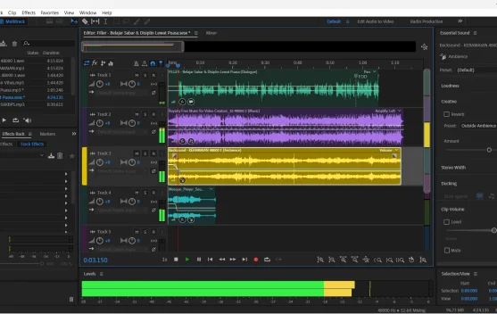 Menu Ducking di Adobe Audition Permudah Proses Editing Audio Profesional