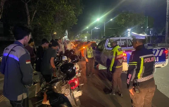 Razia Balap Liar di Banjarmasin, Polisi Tindak Puluhan Pelanggar