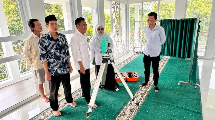 Kemenag Lebak Ukur Arah Kiblat Masjid Al Fatih