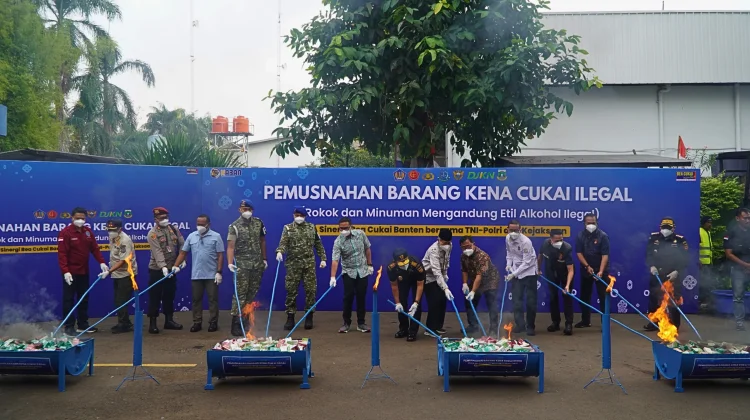 Bea Cukai Banten Musnahkan Rokok Ilegal Rp62 Miliar