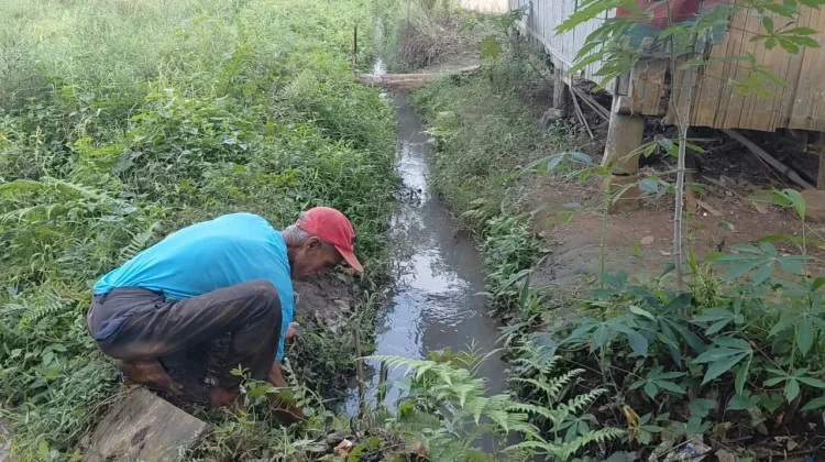 Kemarau Panjang, Warga Cisampih Pandeglang Manfaatkan Air Selokan