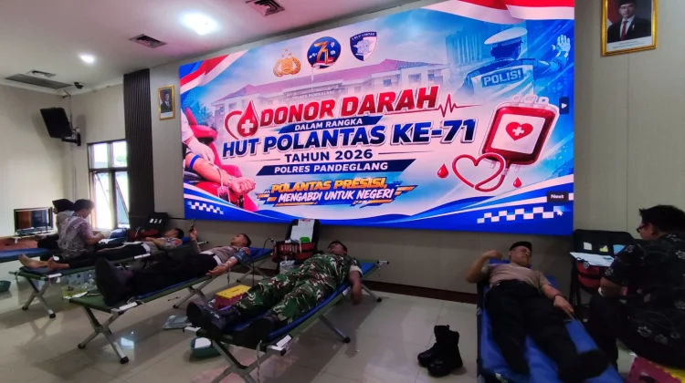 Sambut HUT ke-71 Polantas, Polres Pandeglang Gelar Donor Darah