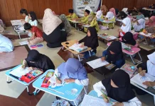 Ratusan Anak di Pandeglang Ikuti Lomba Mewarnai Kaligrafi