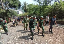 Kepala Wasev TMMD Ke-128 Tinjau Pembangunan Jalan di Pedalaman Cilegon