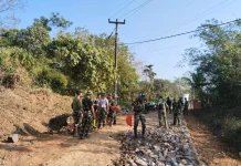 TMMD Resmi Dimulai, Kodim Pandeglang Geber Pembangunan Infrastruktur di Patia