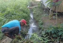 Kemarau Panjang, Warga Cisampih Pandeglang Manfaatkan Air Selokan