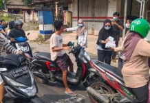 Puskesmas Labuan Bagikan Masker untuk Cegah Abu Vulkanik