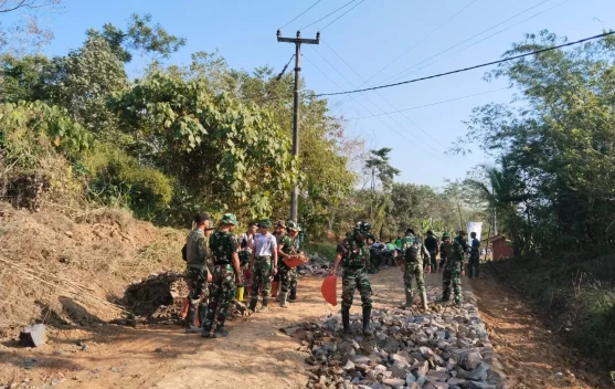 TMMD Resmi Dimulai, Kodim Pandeglang Geber Pembangunan Infrastruktur di Patia