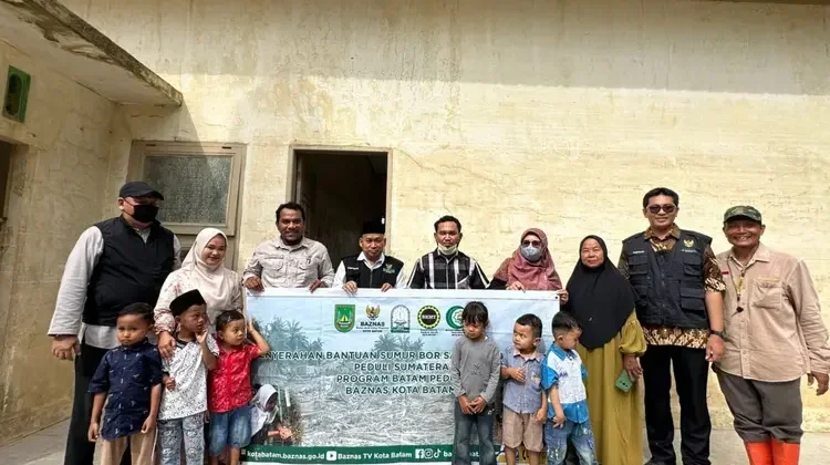 BAZNAS Kota Batam Bangun Sumur Bor Air Bersih di Kampung Durian Aceh Tamiang