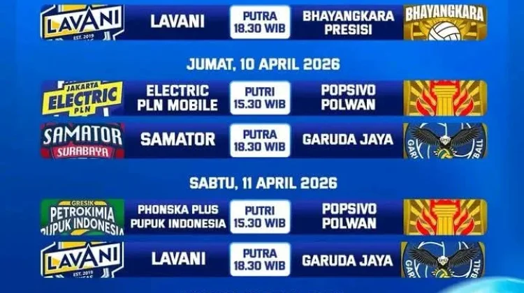Jadwal Pertandingan Pekan Ke-2 Final Four Proliga Tahun 2026