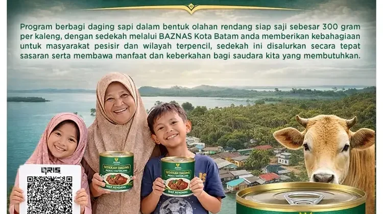BAZNAS Batam Gandeng Pertamina dan Hiswana Migas Salurkan Daging ke Hinterland