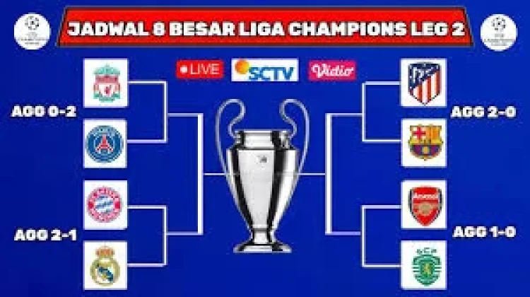 Jadwal Pertandingan Babak Delapan Besar leg ke-2 Liga Champions Tahun 2026