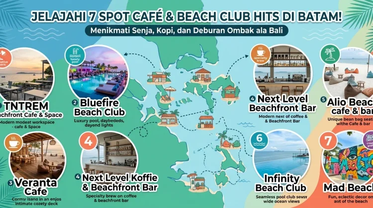 7 Spot Beachfront Cafe & Beach Club Paling Hits di Batam