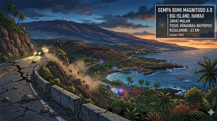 Gempa Kuat Guncang Hawaii Dekat Gunung Berapi Kilauea