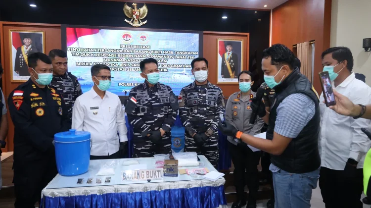 TNI AL Gagalkan Penyelundupan Narkoba Laut dari Malaysia
