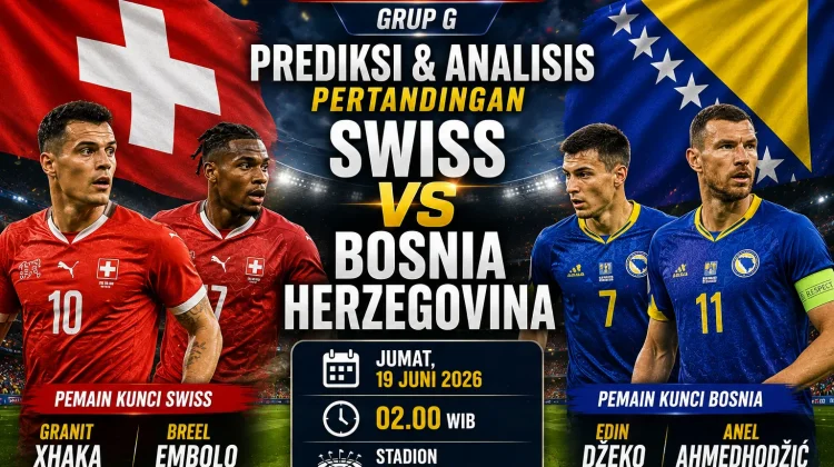 Prediksi Line Up Swiss vs Bosnia-Herzegovina di Grup B Piala Dunia 2026