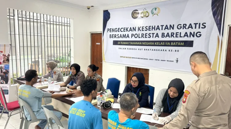 Polresta Barelang Gelar Pemeriksaan Kesehatan Gratis Bagi Warga Binaan Rutan