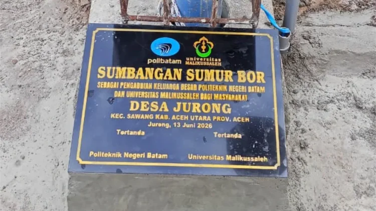 Polibatam Bangun Sumur Bor Bantu Warga Terdampak Banjir Aceh Utara