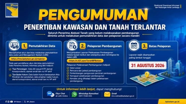BP Batam Wajibkan Pemegang Alokasi Lahan Melapor
