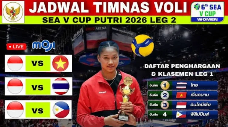 Jadwal Pertandingan SEA V Cup 2026 Voli Putri Leg 2