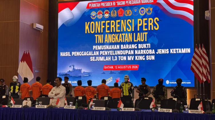 TNI AL Musnahkan 1,3 Ton Ketamin Hasil Penyelundupan di Mako Kodaeral IV Batam