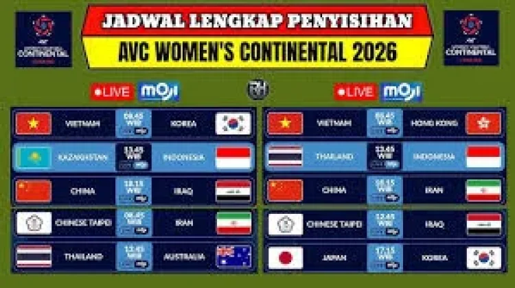 Jadwal Pertandingan Timnas Voli Putri Indonesia di AVC Women's Continental 2026