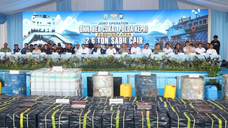 TNI AL Perkuat Sinergi Berantas 2,6 Ton Sabu Cair di Kepri
