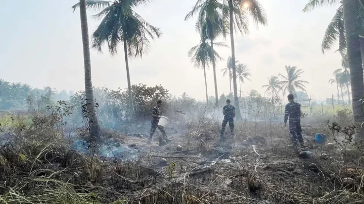 TNI AL Gerak Cepat Padamkan Kebakaran Gambut di Natuna