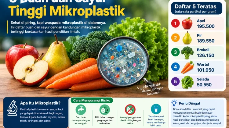Berikut 5 Buah dan Sayur Tinggi Mikroplastik