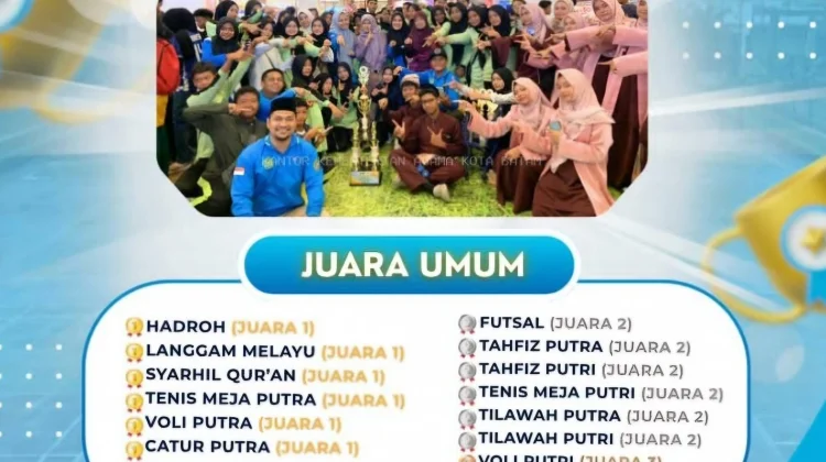 MTsN 1 Batam Sabet Gelar Juara Umum PORSENI MTs 2026