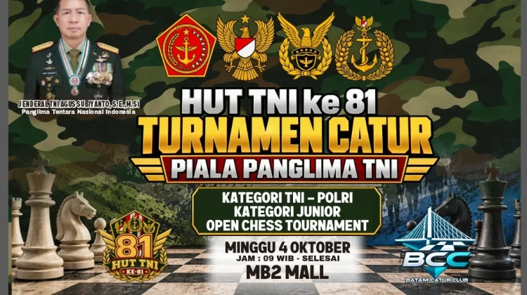 Turnamen Catur Piala Panglima TNI pikat Ratusan Peserta