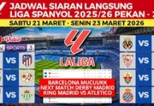 Jadwal lengkap Pertandingan Liga Spanyol Pekan Ke-29 Tahun 2025/2026