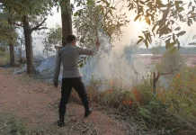 Lahan Terbakar di Nongsa, Polisi Gerak Cepat Usai Terima Laporan 110