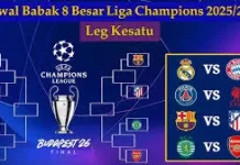 Jadwal Pertandingan Liga Champions 2026 Babak 8 Besar Leg Pertama Tahun 2026