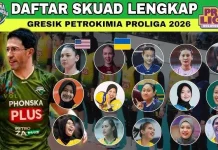 Daftar Pemain Utama Gresik Phonska Plus Pupuk Indonesia di Proliga 2026
