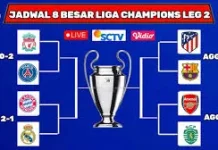 Jadwal Pertandingan Babak Delapan Besar leg ke-2 Liga Champions Tahun 2026