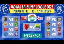 Jadwal Pertandingan BRI Liga 1 Pekan ke-33 tahun 2026