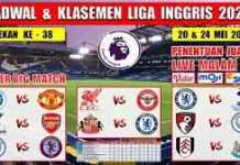 Jadwal Pertandingan Liga Inggris Pekan ke-38 Tahun 2026