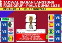 Jadwal Pertandingan Fase Grup Matchday 1 Piala Dunia Tahun 2026