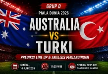 Prediksi Line Up Australia vs Turki di Grup D Piala Dunia 2026