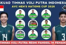Daftar 14 Pemain Timnas Putra Indonesia di AVC Man's Volleyball Cup 2026