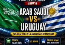Prediksi Line Up Arab Saudi vs Uruguay di Grup H Piala Dunia 2026