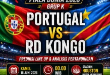 Prediksi Line Up Portugal vs RD Kongo di Grup K Piala Dunia 2026