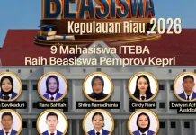 Sembilan Mahasiswa ITEBA Raih Beasiswa Kepri Tahun 2026