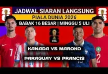 Jadwal Pertandingan Babak 16 Besar Piala Dunia Tahun 2026