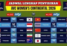 Jadwal Pertandingan Timnas Voli Putri Indonesia di AVC Women's Continental 2026