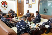 Dankodaeral IV Terima Danpushidrosal Bahas Pemetaan Wilayah Laut