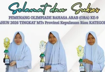 Tiga Murid MTsN 3 Batam Borong Juara Olimpiade Bahasa Arab 2026