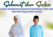 Murid MTsN 3 Kota Batam, Elsa dan Faridz Lolos ke-Tingkat Provinsi OMI 2026